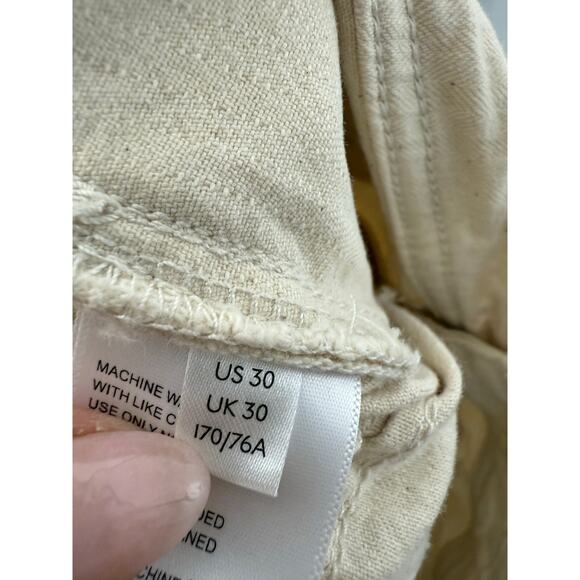 By Anthropologie Carpenter Pants Women 30 Ivory Utility Casual Versatile - Picture 12 of 12